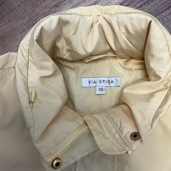 Via Spiga Women’s Mock Neck Plain Long Sleeve Raincoat Sz Extra Small In Yellow - Picture 5 of 16